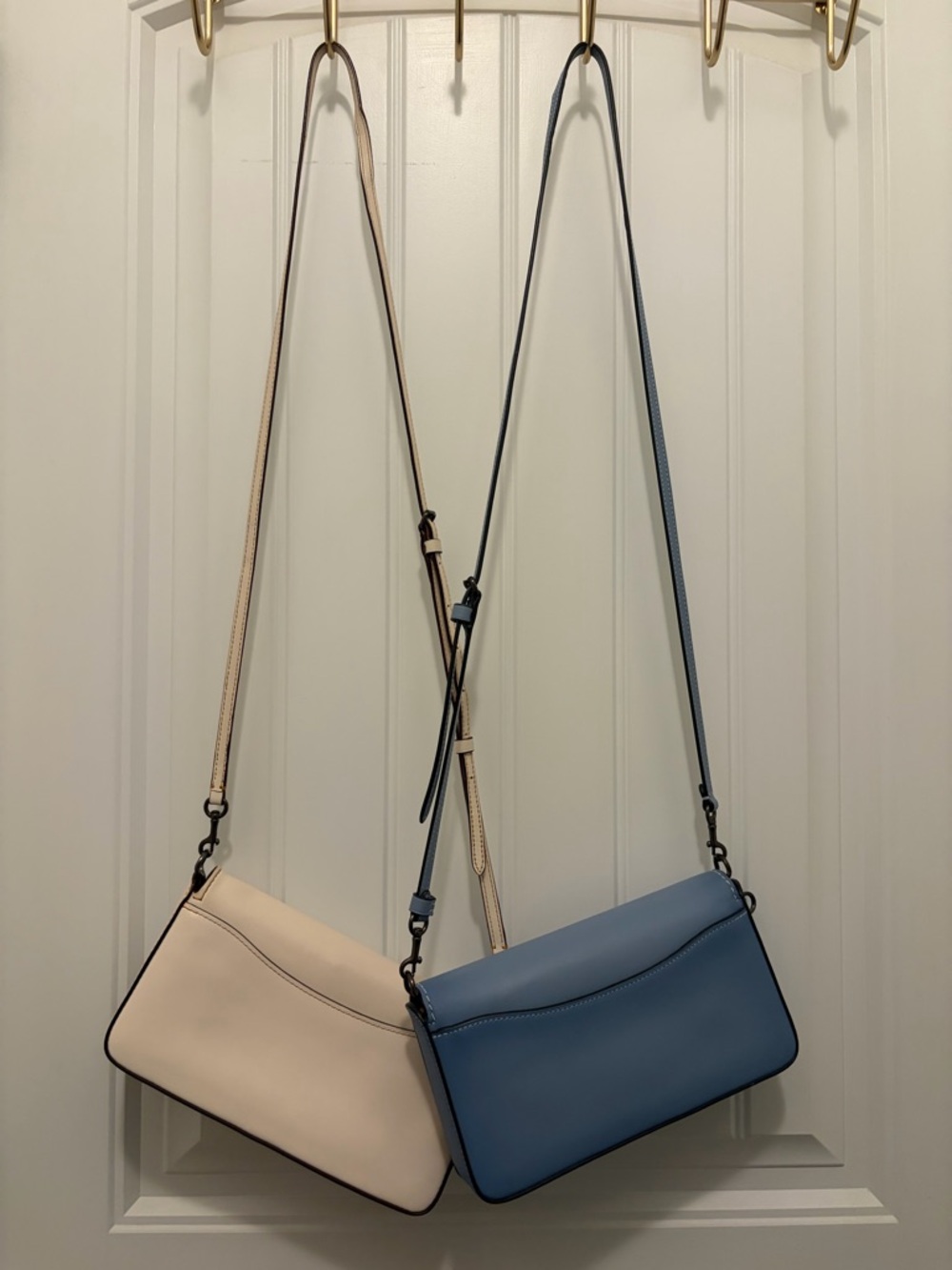 Cream Coach Classic Leather Crossbody Bags in Cream and Blue - Picture 8 of 8